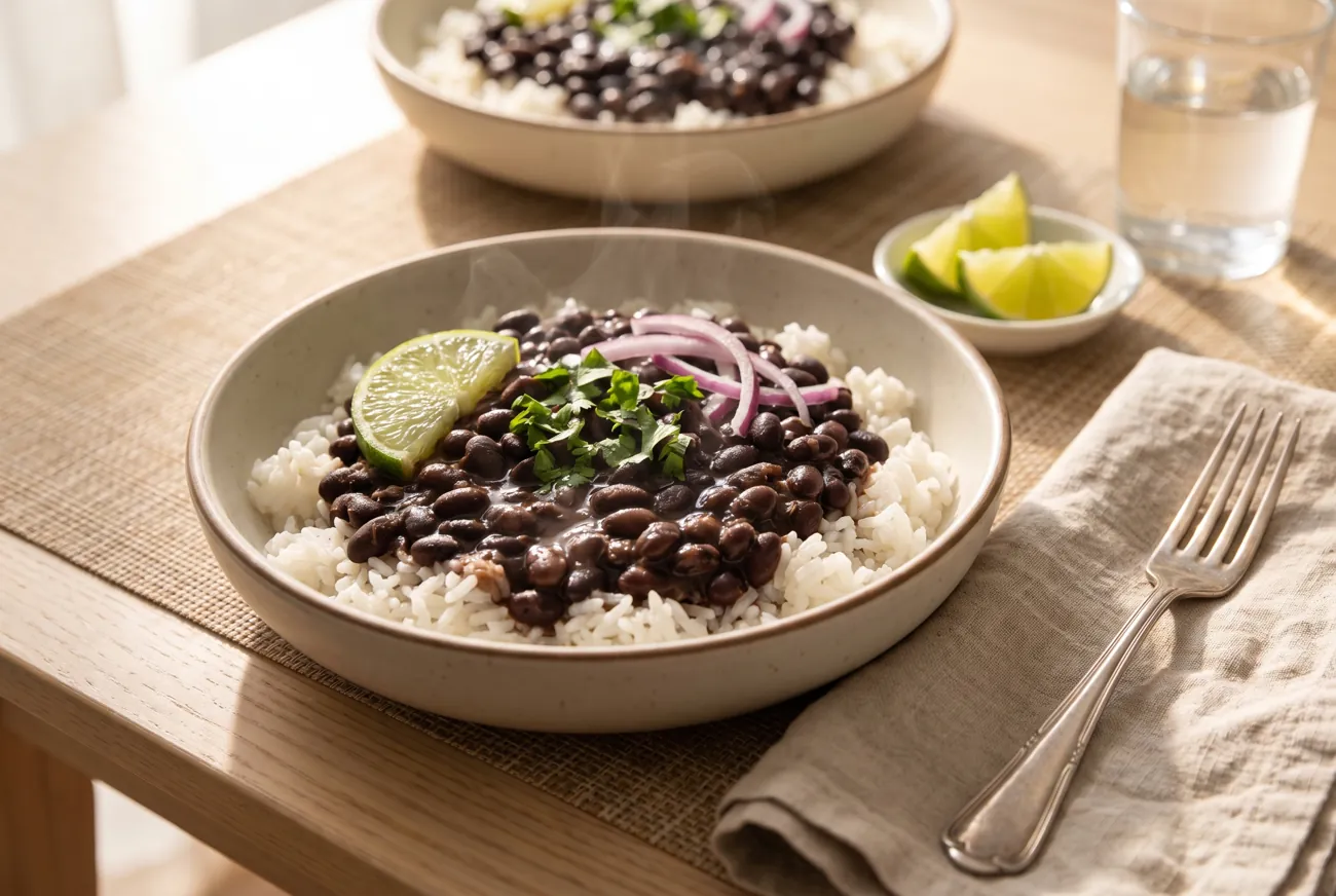 Arroz con frijoles negros
