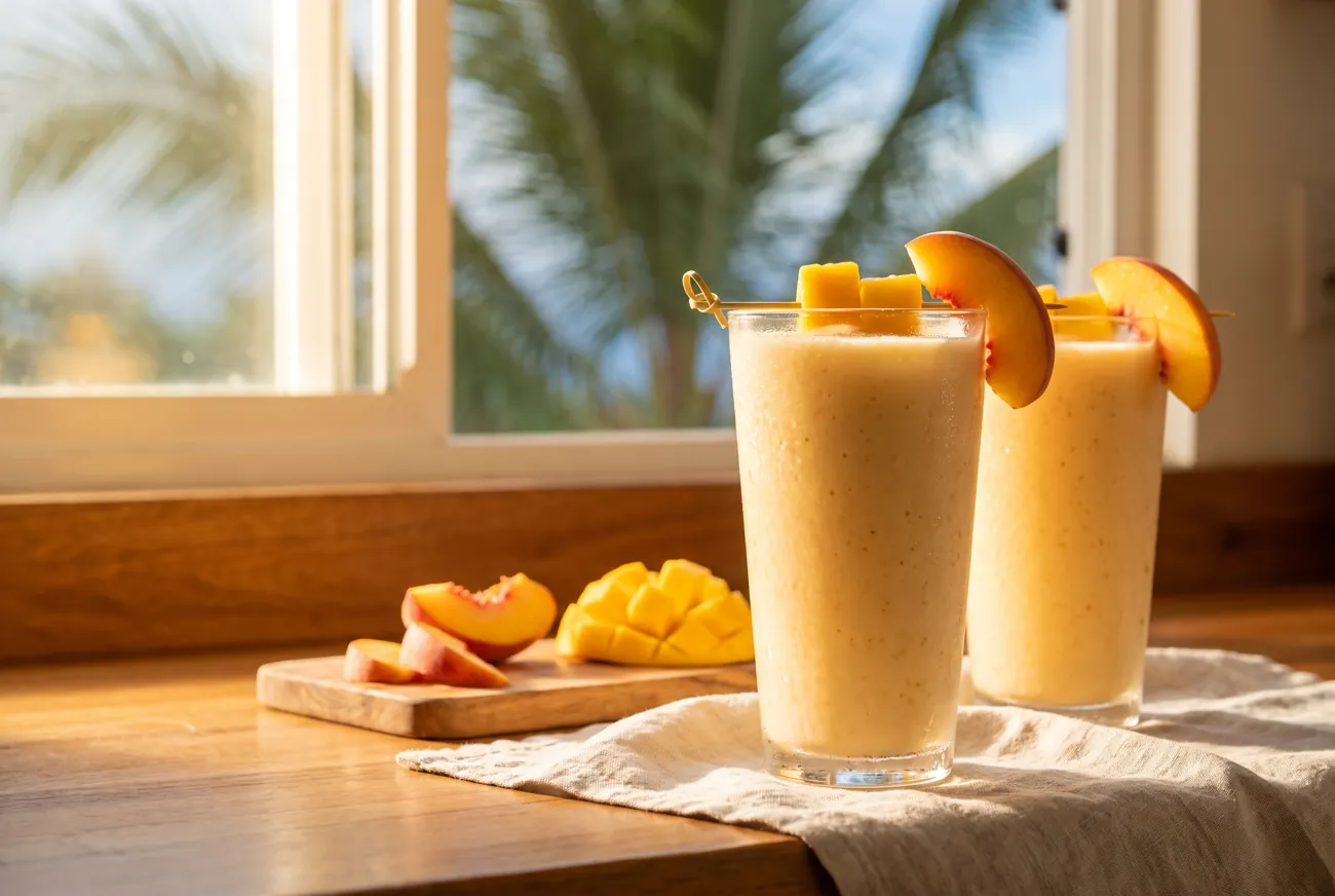 Mango and peach smoothie