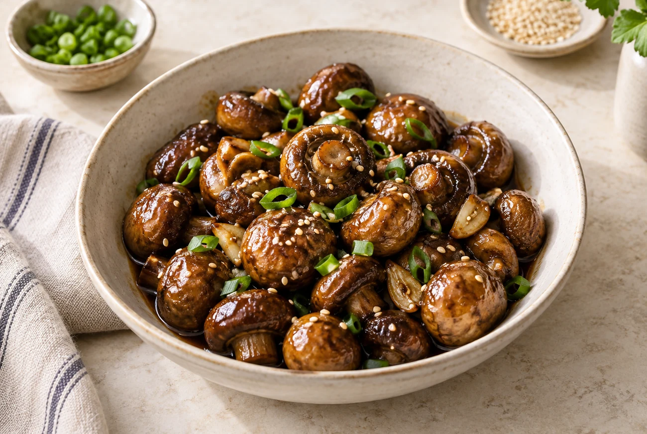 Garlic-soy mushrooms