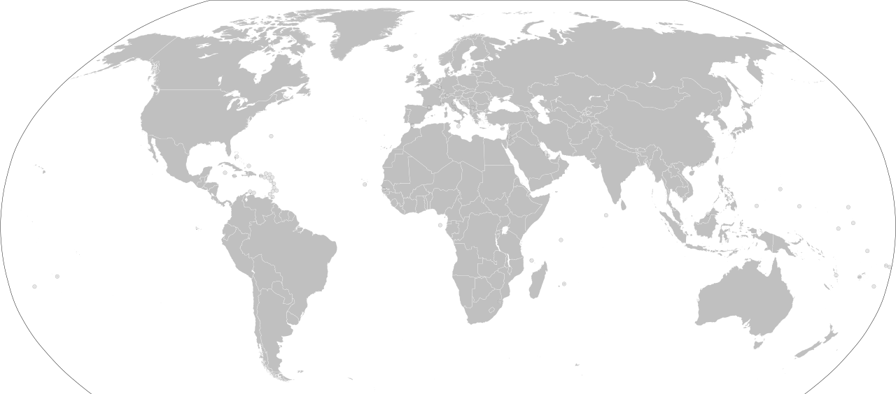 Mapa mundial que muestra la escala global de la marca propia